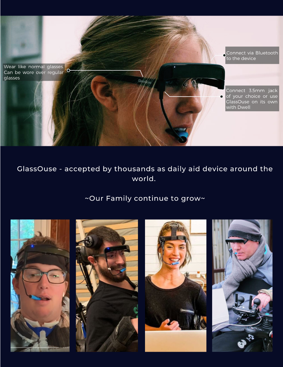 Glassome v1.4 souris de mouvement de tête mains libres Bluetooth