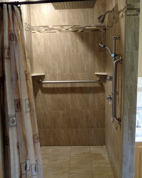 Mark Felling Roll-in Shower Design With Rainfall Showerhead
