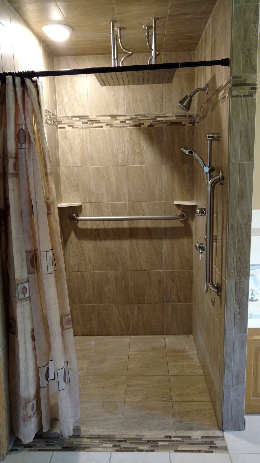 Mark Felling Roll-in Shower Design With Rainfall Showerhead