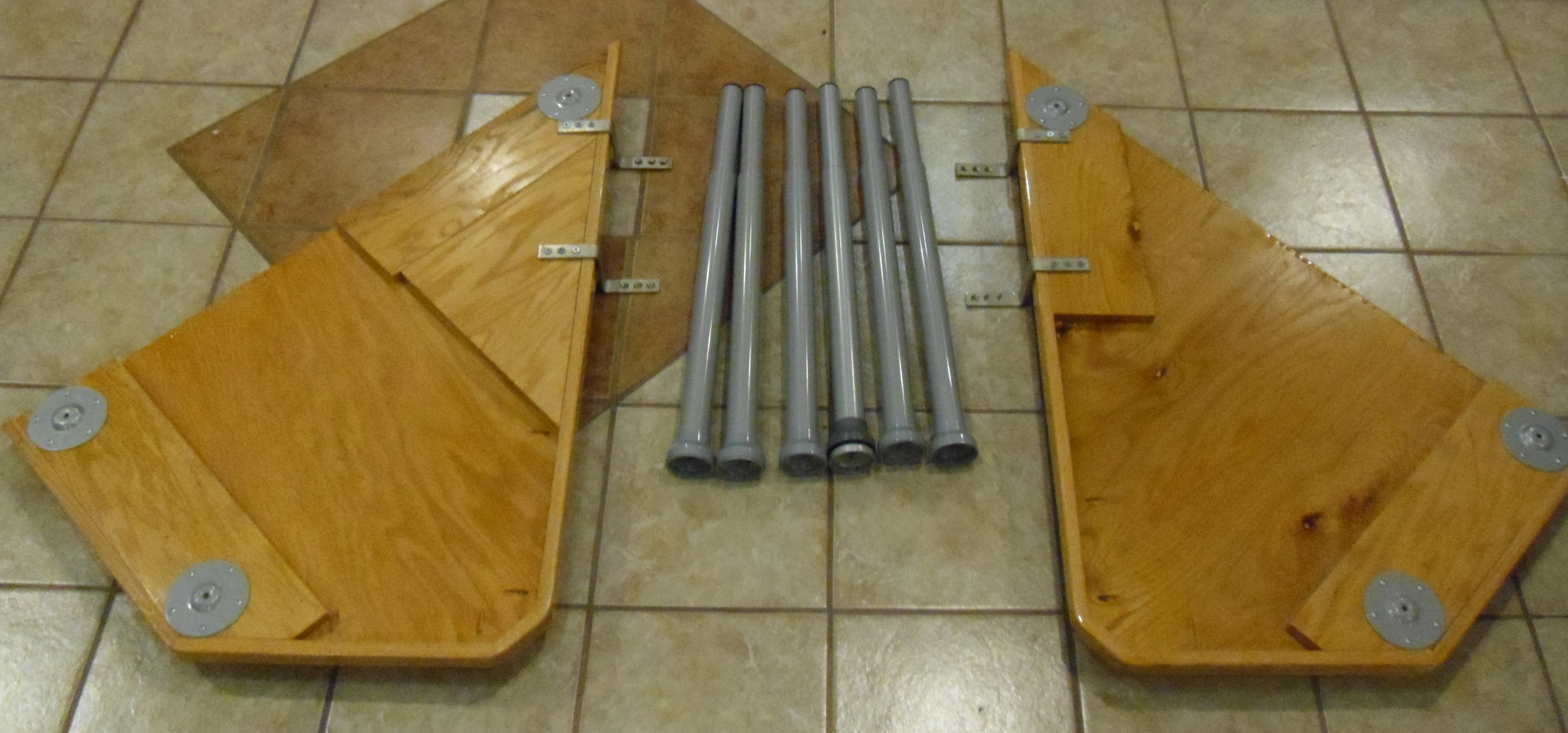 Maverick_Corner_Wheelchair_Desk_wings and six legs during assembly