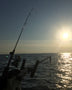 Mpowr Open-face Electric Fishing Reel on Rod at Sunset