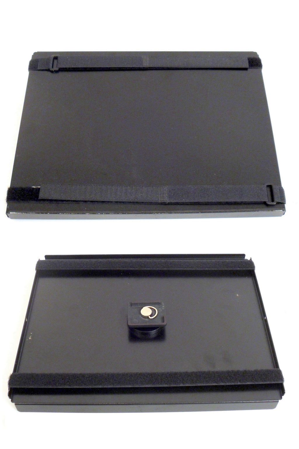 Robo Arm Multiuse Black Aluminum Tray with Velcro Straps for Laptop
