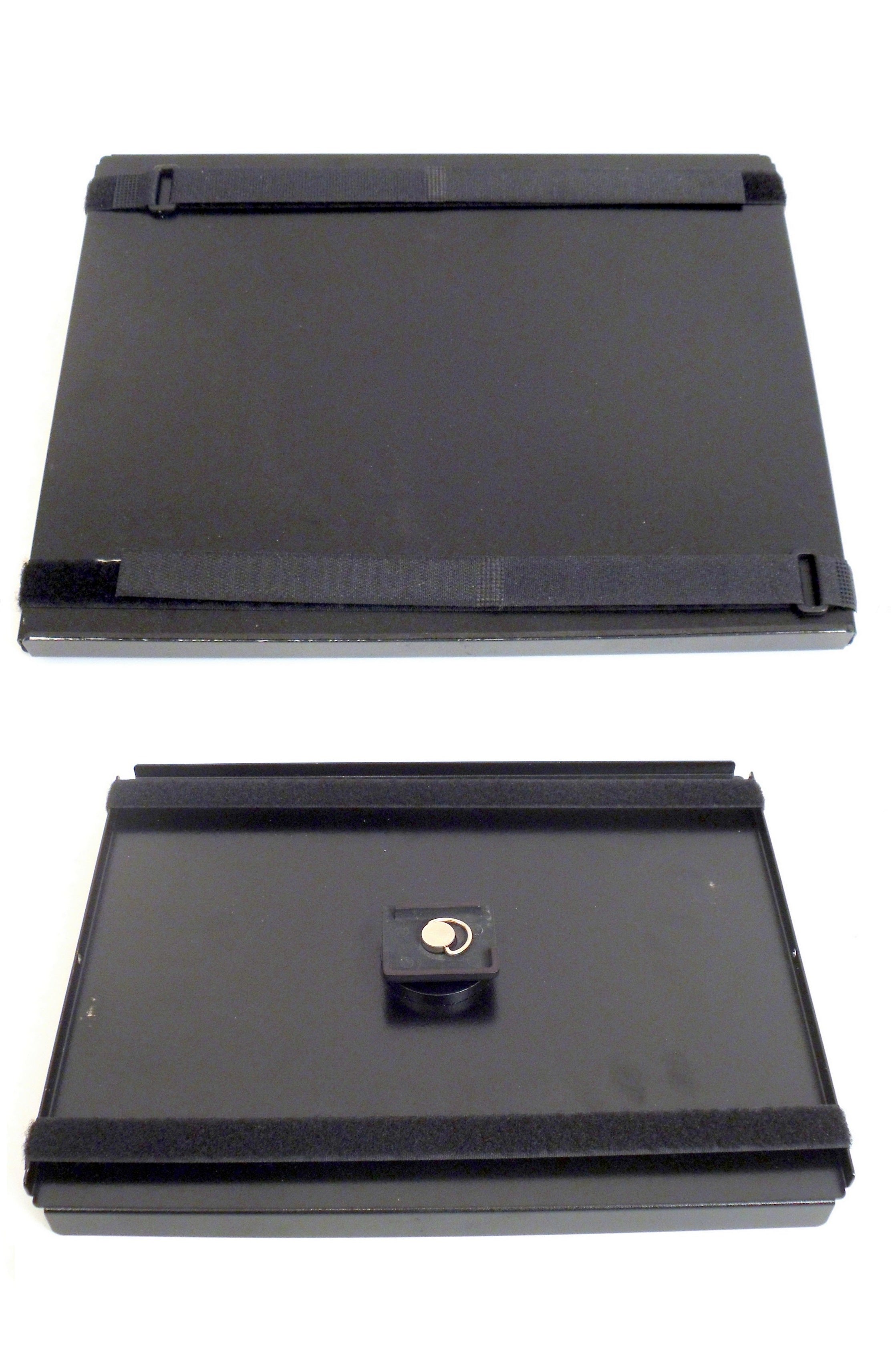 Robo Arm Multiuse Black Aluminum Tray with Velcro Straps for Laptop