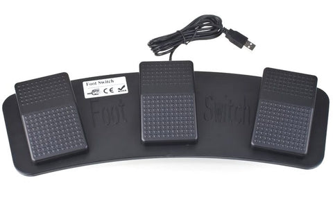 Triple USB Fist or Foot Switch Programmable as mouse clicks, any keyboard key, or any keyboard key combination or game controller buttons