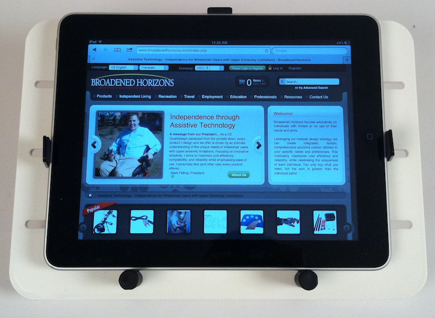 Black Adjustable Tablet Tray for 7-11 inch iPad, Android, & Windows Surface - Broadened Horizons Direct
