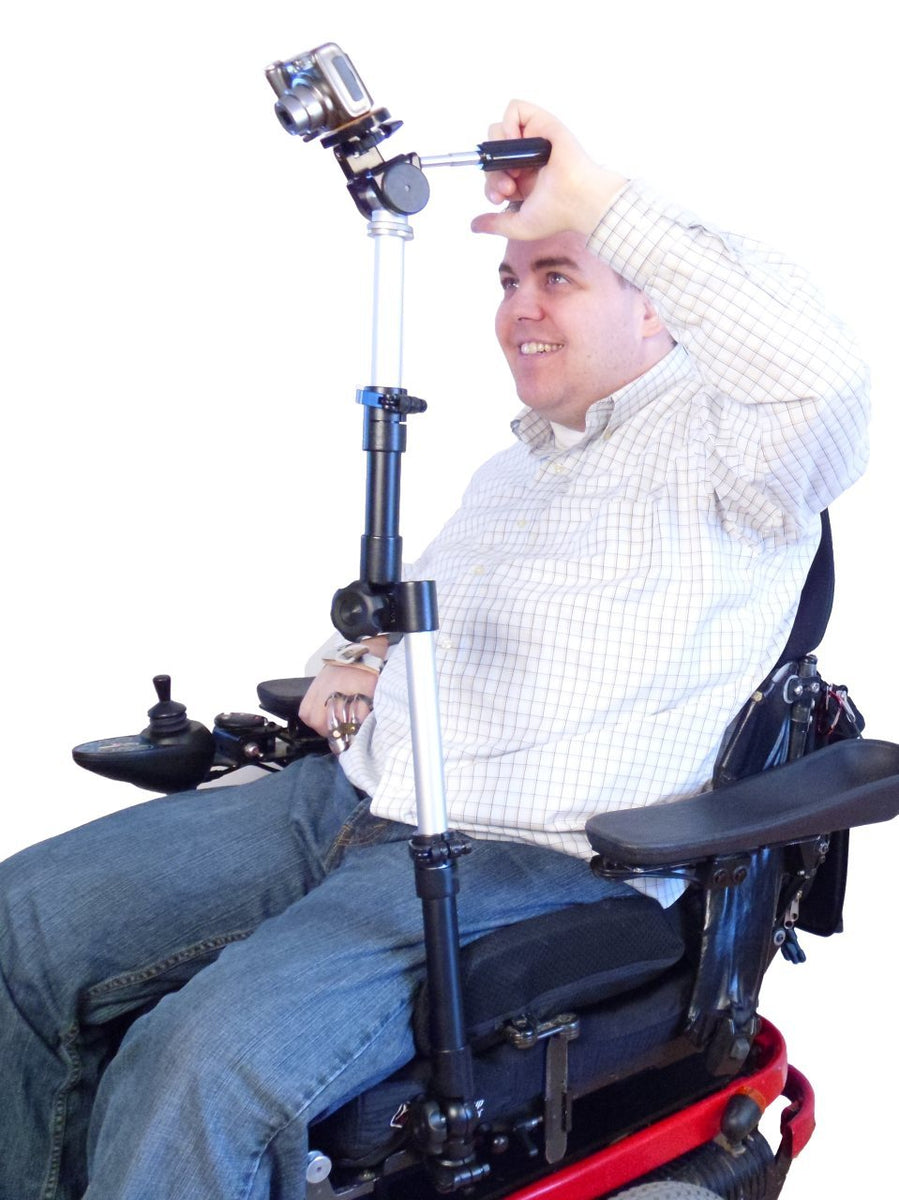 Cabezal de trípode motorizado de giro e inclinación de la cámara en soporte para silla de ruedas Robo Arm