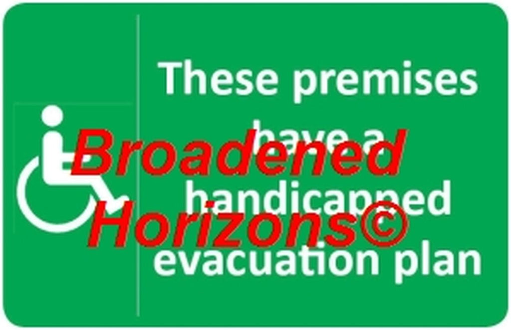 Handicapped Evacuation Wall Signs 7x10in - Broadened Horizons Direct