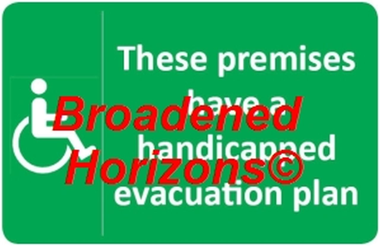 Handicapped Evacuation Wall Signs 7x10in - Broadened Horizons Direct