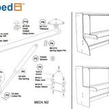 Full (Double) or Queen HiddenBed M2 Mechanism Kit - Broadened Horizons Direct