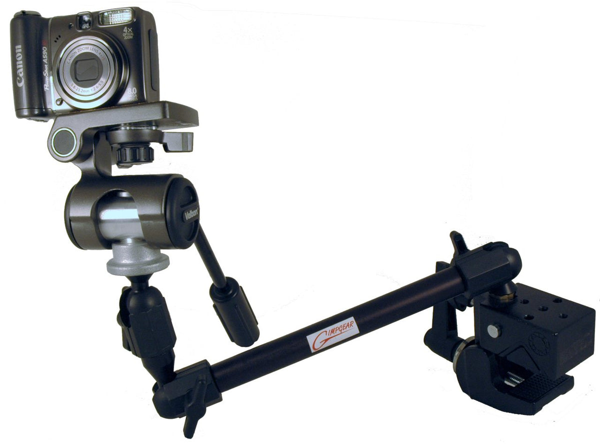 Manual Camera Pan & Tilt Head with Quick Releases for Camera & Robo Arm, or 3rd Arm Ball Mount - Broadened Horizons Direct