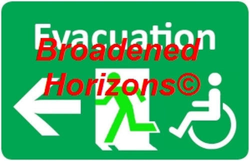 Handicapped Evacuation Wall Signs 7x10in - Broadened Horizons Direct