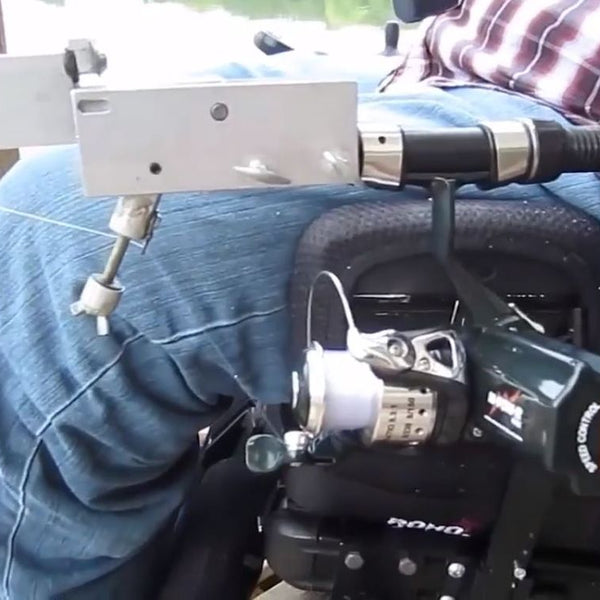 Ez-Cast Wheelchair Armrest Fishing Rod Holder with Cast-Assist - Broadened Horizons Direct