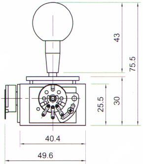 Grote analoge proportionele joystick (handvatkeuze)