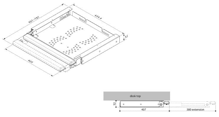 Secure Laptop Drawer for Under Center Desktop - Broadened Horizons Direct