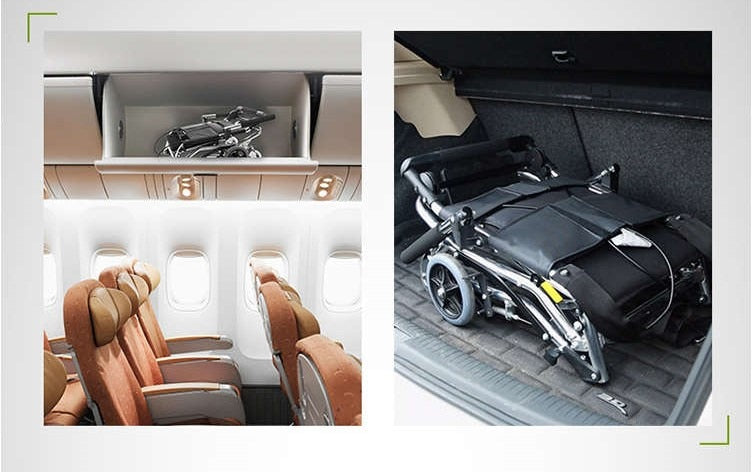 Sedia a rotelle di viaggio pieghevole leggera