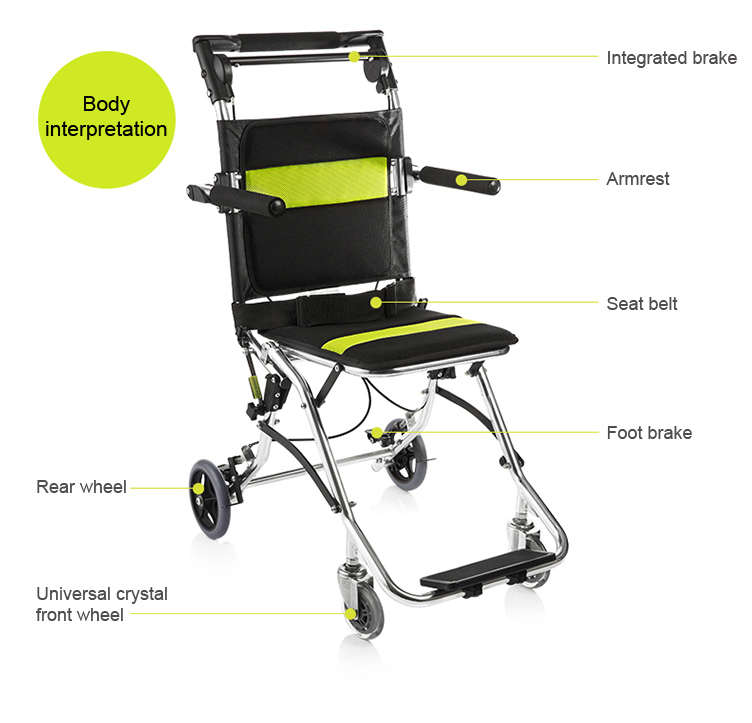 Легкая складная инвалидная коляска инвалид