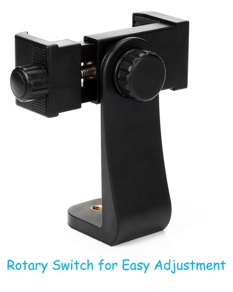 Smartphone 360° Clamp-Style Holder for iPhones and Androids from 2.25  to 4 inches on 3rd Arm or Robo Arm Mounts