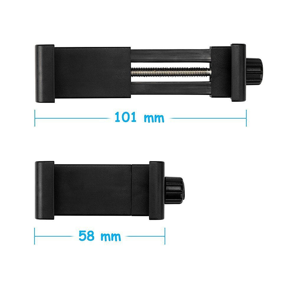 Smartphone 360° Clamp-Style Holder for iPhones and Androids from 2.25  to 4 inches on 3rd Arm or Robo Arm Mounts